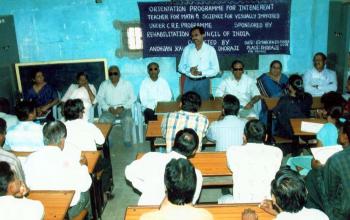Teachers training session for blind educators